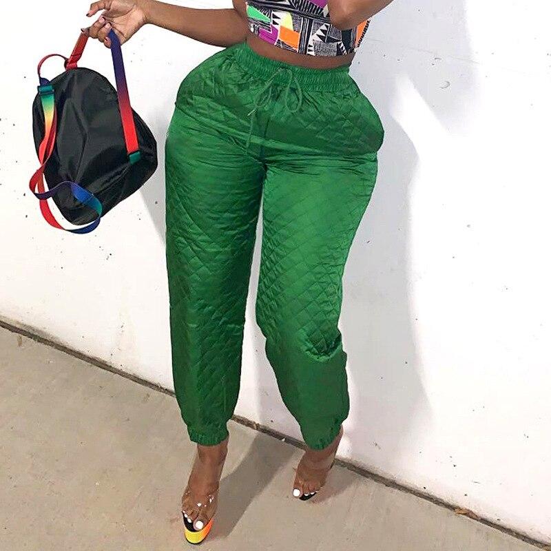 

Повседневная уличная одежда, теплые женские осенние модные брюки, женские клетчатые бесшовные женские узкие хлопковые штаны с высокой талией в клетку XL зелёный