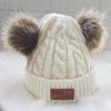 Double Ball Children's Wool Hat Wool Ball Baby Knitted Elasticity