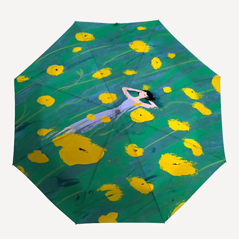1pc Flower Field Serene Lscape Umbrella That Opens Closes Automatically Perfect Gift with a Convenient Folding Mechanism 89