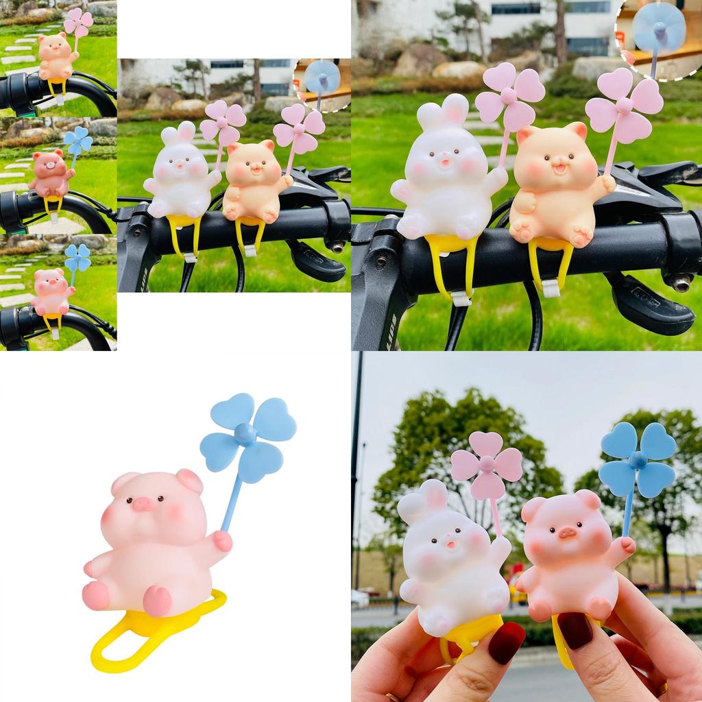 Adorable Cartoon Pig Windmill Plush Cute Car Decoration Creative Small Gift