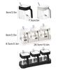 Split Seasoning Jar Kitchen Spice Box Set Food-Grade Seasoning Jars for Kitchen Storage Glass Salt Containers with Airtight Lids