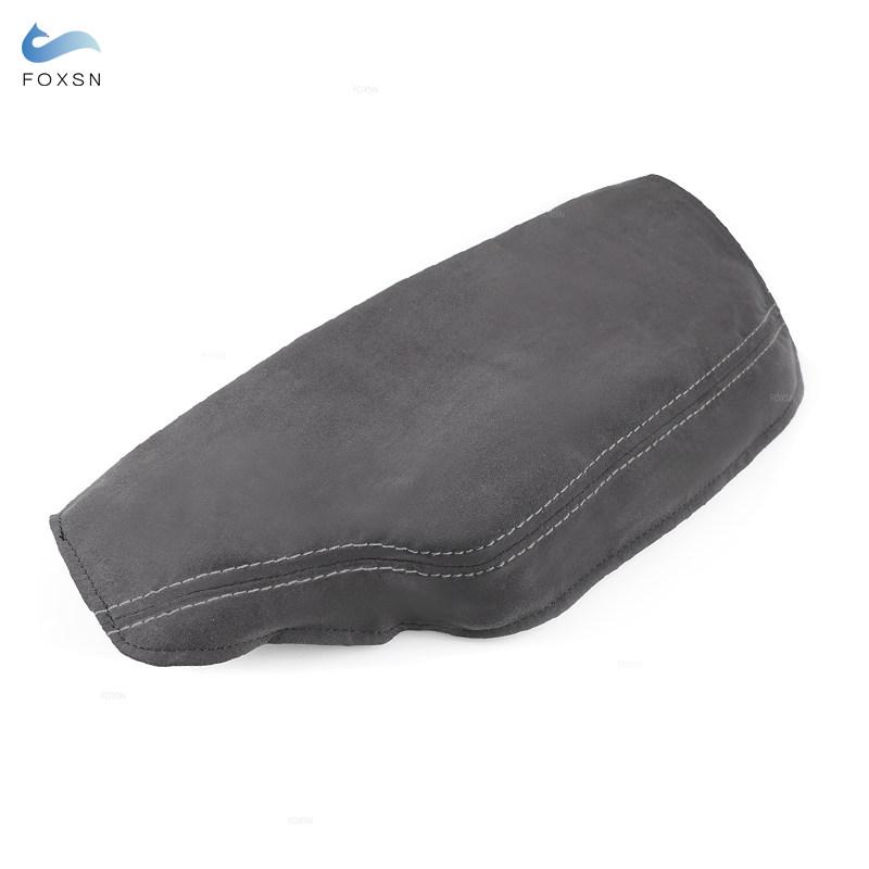 LHD Suede Leather Gray Line Armrest Cover For BMW 3 Series F30 2013 2014 2015 2016 2017 2018 Center Console Lid Armrest Box Trim