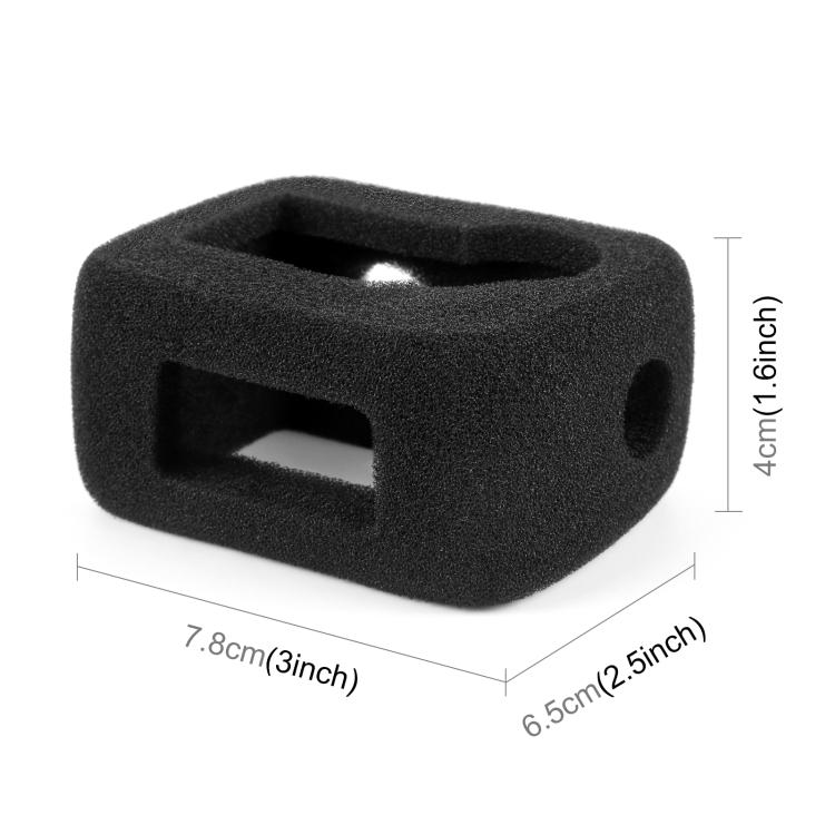 For DJI Osmo Action 4 / 3 PULUZ High Density Foam Windshield (Black)