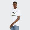 Puma Buchstaben-Logo-Print Rundhals-T-Shirt Herren Tops Weiß 535384-02