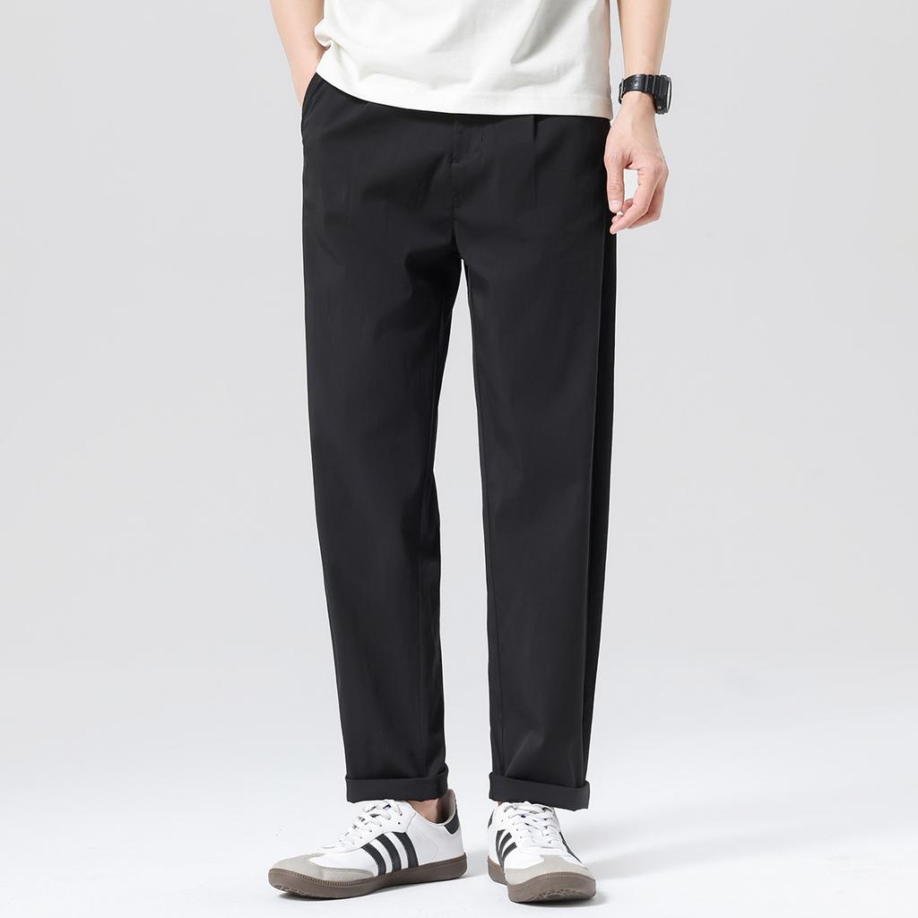 [Lyocell Tencel Cotton] Thin, drooping, lightweight, business minimalist tapered men's casual pants