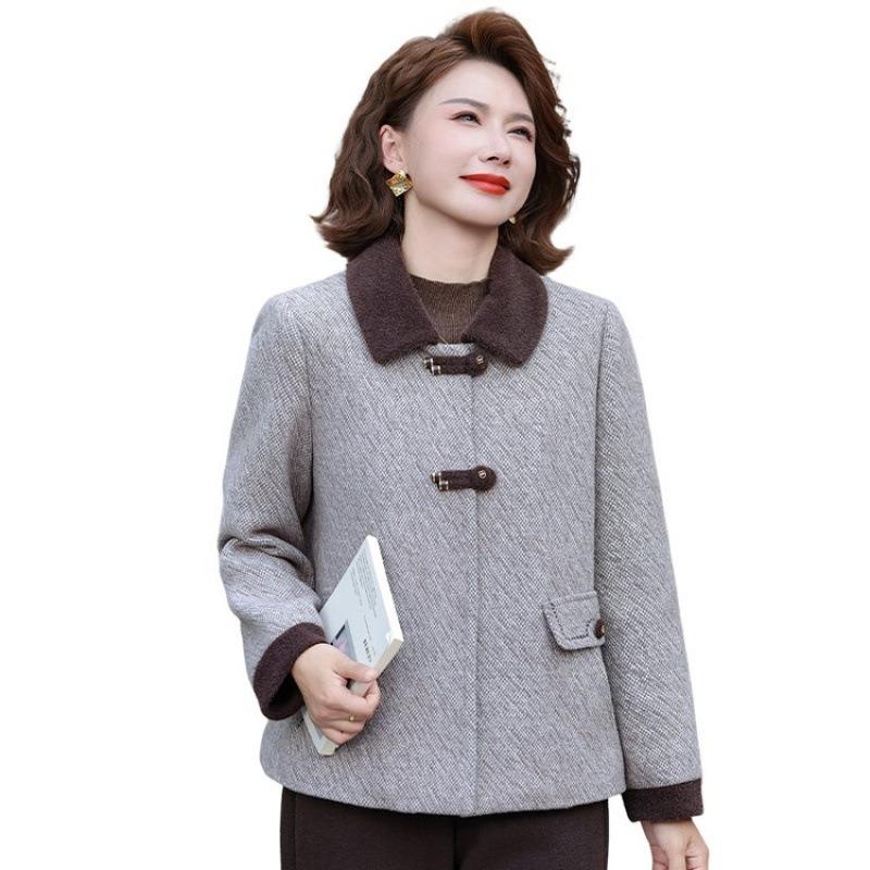 

Зимняя плюшевая утолщенная шерстяная куртка простая и универсальная свободная с лацканами шерстяная кофта кардиган 5XL [recommended 150-80kg] серый