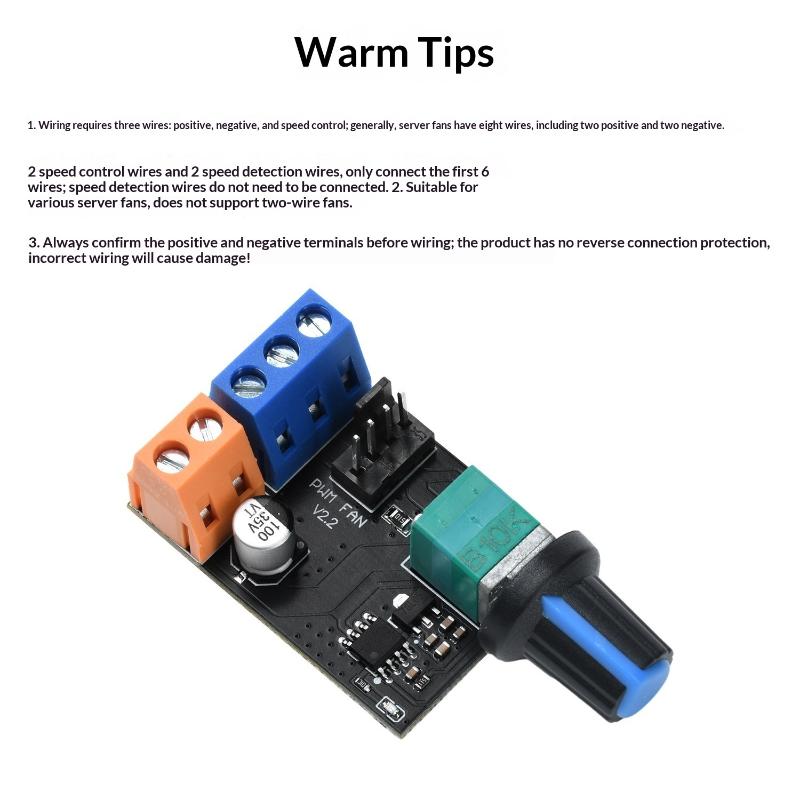 DC12V PWM Fläkthastighetsregulator Modul Med Strömbrytare 3/4-tråds Motorregulator Elektrisk Fläkthastighetskontrollratt För Dator PC-chassi