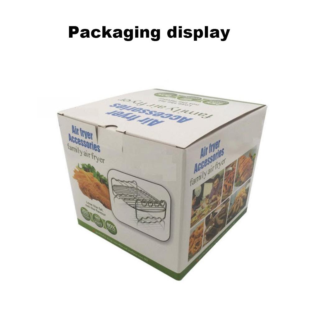 Air Fryer Accessories 7 Inch Universal Stainless Steel Rack Round Square Pan Silicone Mat Baking Mold 3.7 - 5.8QT All Airfryer