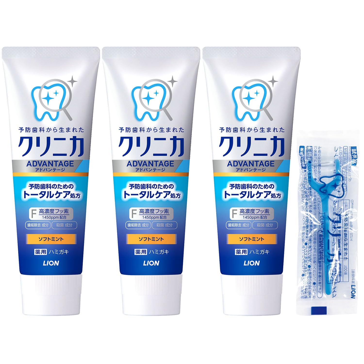 Clinica Advantage Quasi-drug Toothpaste Soft Mint 130g3 Floss High Concentration Fluoride (1450ppm) Cavity