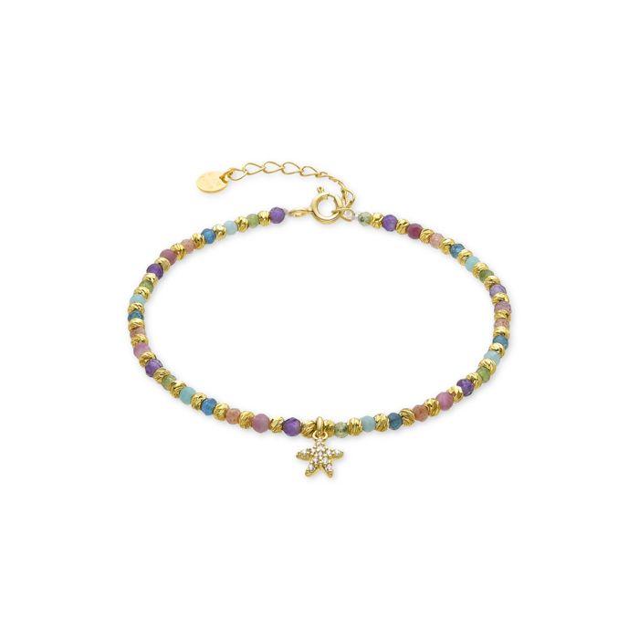 Bracelet - Luxenter - Star - Argent 925 - Or jaune 18k - Cristaux multicolores