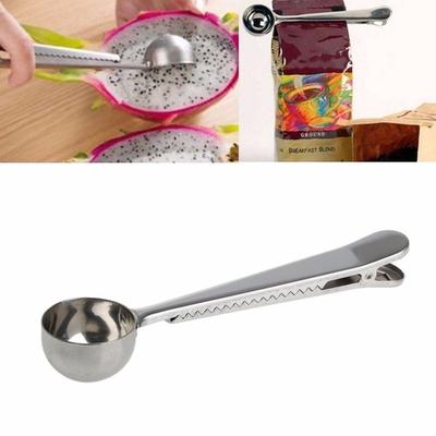 Coffee Spoon With Clip Thickened Stainless Steel Coffee Spoon Ground Coffee Scoop With Sealing Bag Cl