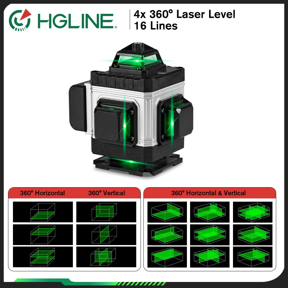 HGLINE 4D 16 Lines Green Line Laser Level With 1.2m Tripod APP Remote Control Horizontal Vertical Measuring Laser Instrument