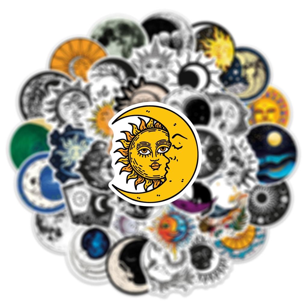10/50Pcs Witch Moon Gothic Stickers Aesthetic Art Graffiti Stickers for DIY Luggage Laptop Skateboard Motorcycle Bicycle Stickers