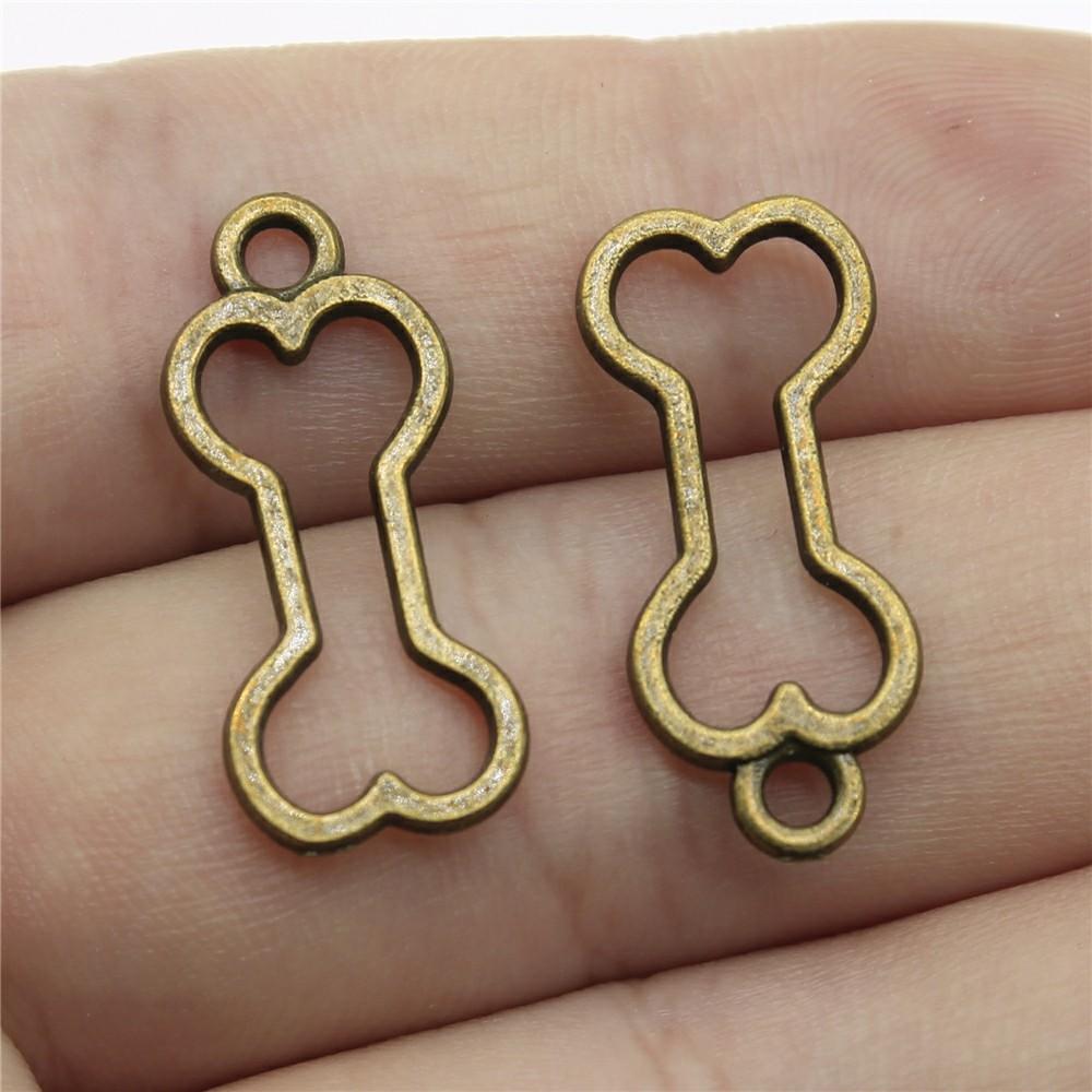 20pcs Charms Bone Dog House Charms Pendants Making DIY Handmade Tibetan Bronze Silver Color Jewelry