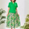 Damen Grün Französisch Sommer Gespleißtes Kurzarmkleid 2024 Trendiges Temperament Anzugkleid