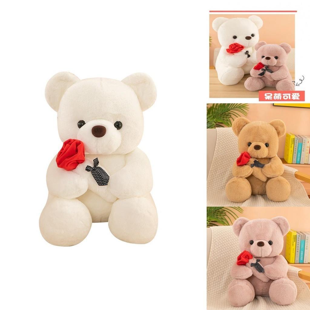 Cute Cartoon Rose Teddy Bear Plush Toy Doll Pillow Wholesale Factory Supplier