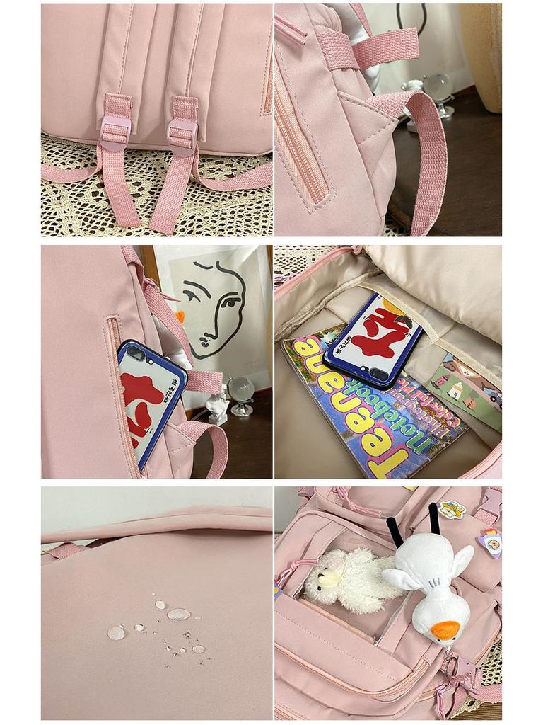 Clear Cartoon Campus Backpack: Large Capacity & Cute Design for Students