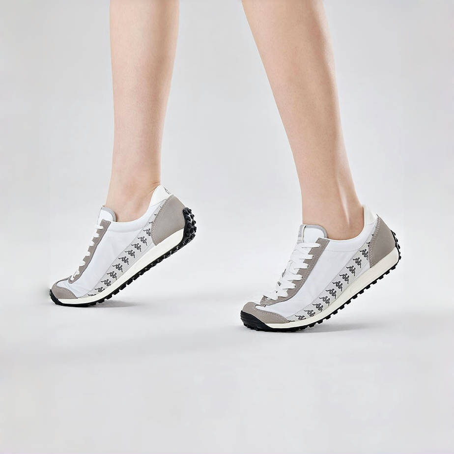 Kappa Training Trend Fashion Fabric Synthetic Leather Non-Slip Low-Top Casual Running Shoes Unisex sneaker Glacier-Gray Quiet-Gray K0DX5MM18-084