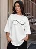2026 Summer Unisexs Tshirt With Infinity Print Stylish Loose Minimalist Tee Trendy Streetwear Top