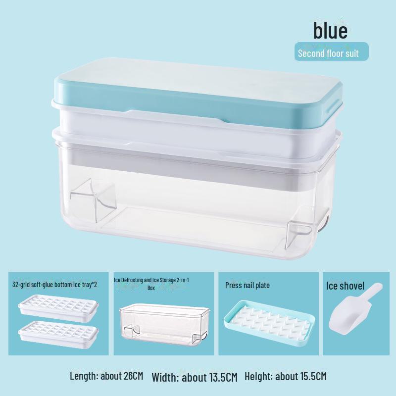 Soft-Press Ice Tray: Easy Release, Food-Grade Material, Large Capacity Ice Storage Box