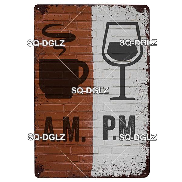 [SQ-DGLZ] Wine Metal Sign Vintage Tin Sign Bar Wall Decor Metal Crafts Home Decor Painting Plaques Art Poster Custom