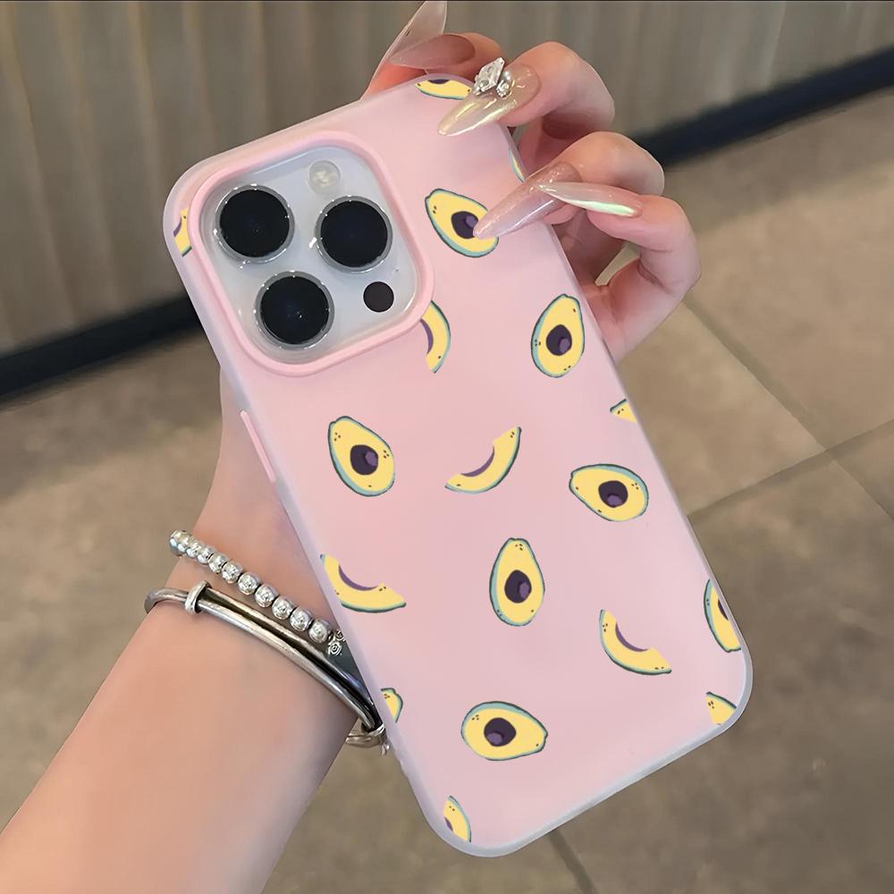 Cartoon Cute Avocado Phone Case Soft Matte Candy For IPhone 17 16 15 14 Pro Max Plus 13 12 11 Transparent Bumper Cover