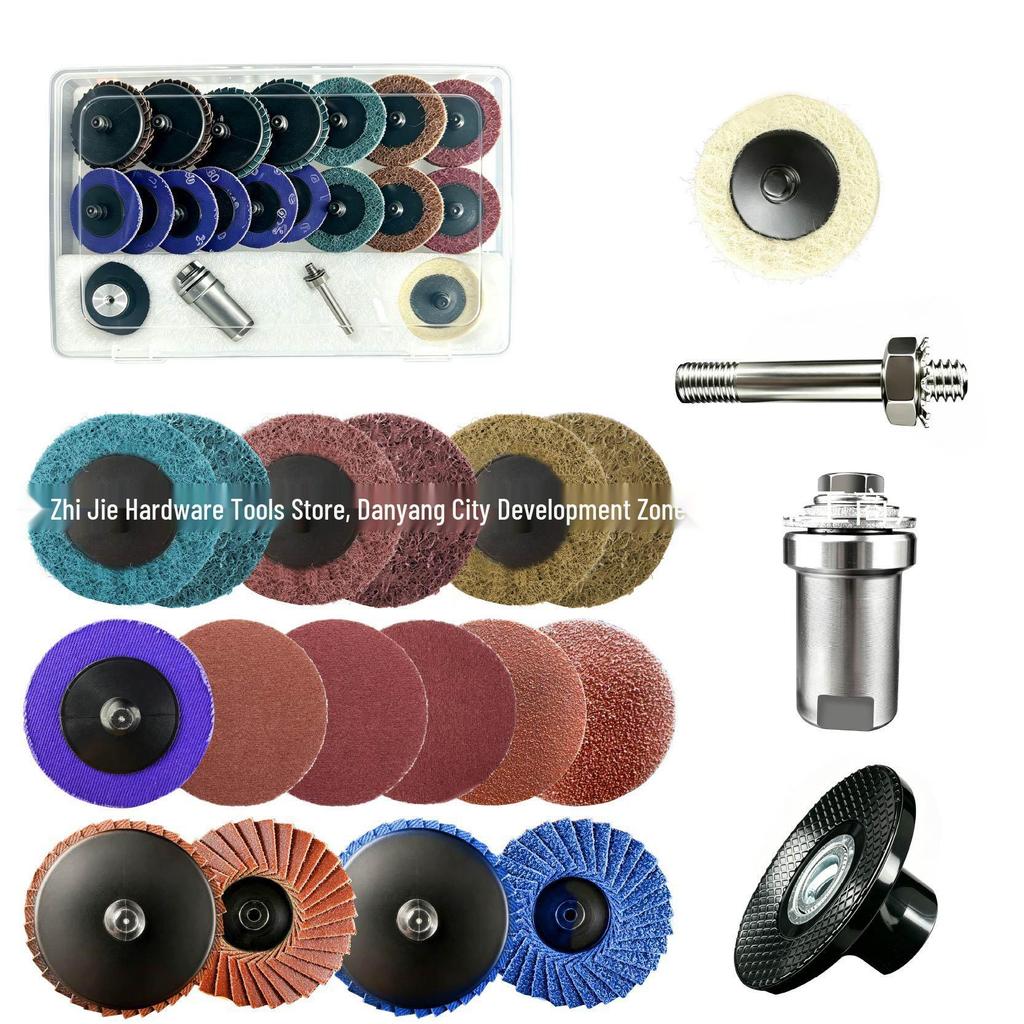 20-Piece Sanding Disc Set for Grinding, Polishing, Rust Removal, and Deburring - Black Diamond Non-Woven Flap Discs