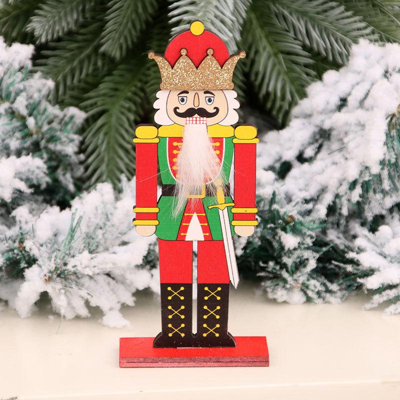 Walnut Soldier Christmas Wooden Assembly DIY Ornaments Christmas Decoration Supplies Hotel Shopping Mall Window Ornaments