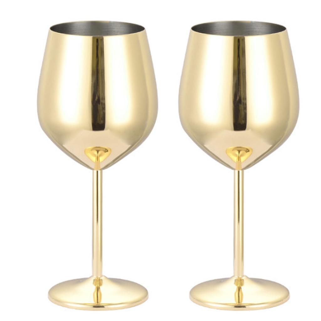 1/2pcs Stainless Steel Cocktail Glasses Red Wine Champagne Glass Drinkware Shatterproof Metal Cups For Home Bar Dinner Party