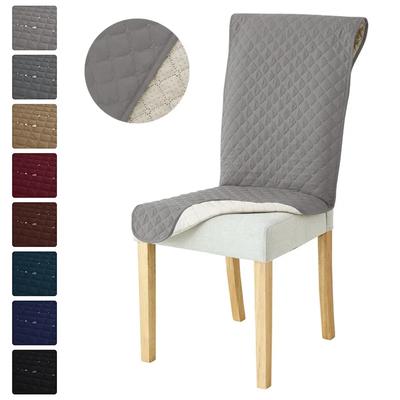 Quilted Chair Cover Anti-slip Long Chairs Pad Seat Cushions 1piece with Elastic Strap Universal Banquet El Chair Dust Covers