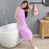 Merbau Extra Long Women's Wearable Coral Fleece Bath Towel Skirt - Absorbent, Non-Shedding, More Effective Than Cotton
