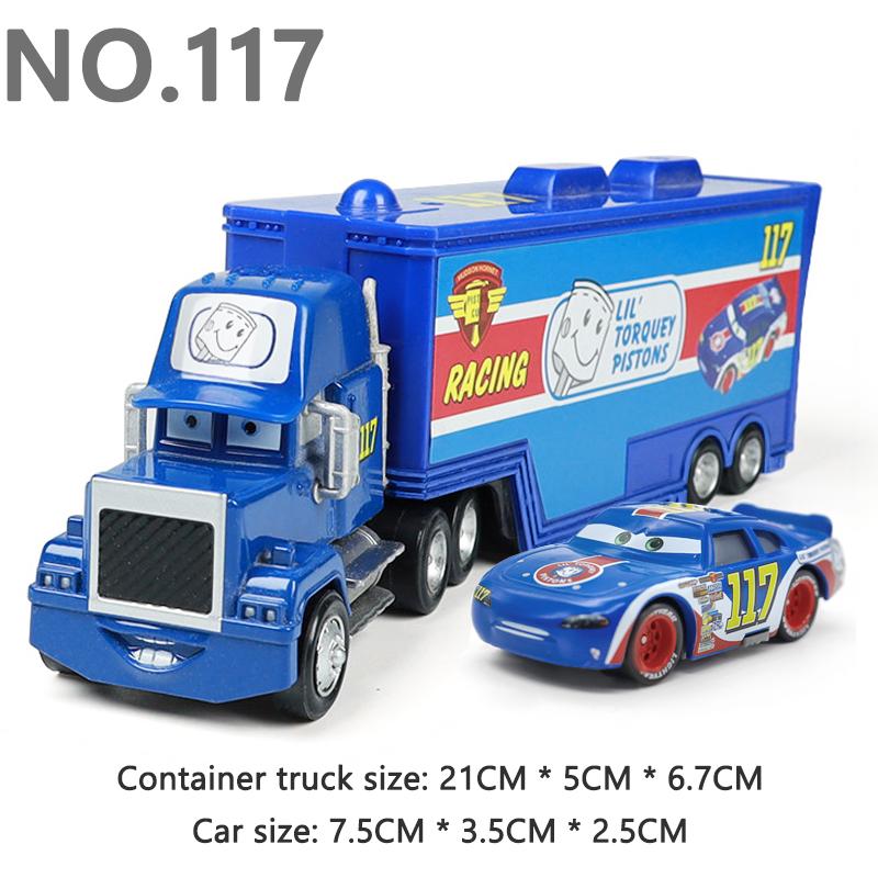 Pixar Cars Truck Model Car 1/55 Die Casting Eugene Carbureski Container Trucks Racing Toy Birthday Gifts Kids Toys Collectibles