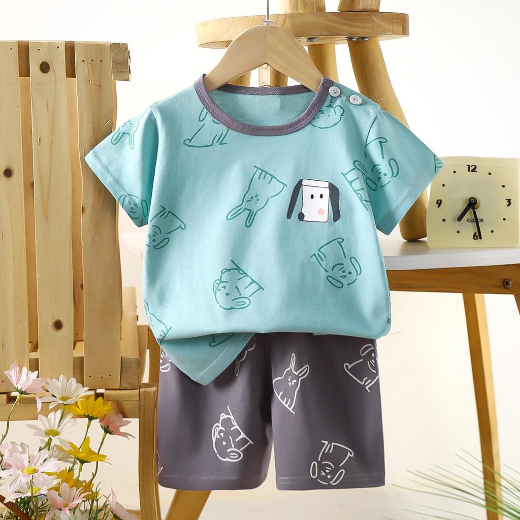 Children's Short-Sleeved Sets for Summer Boys' and Girls' Clothes Lightweight T-shirts for Children's Clothing