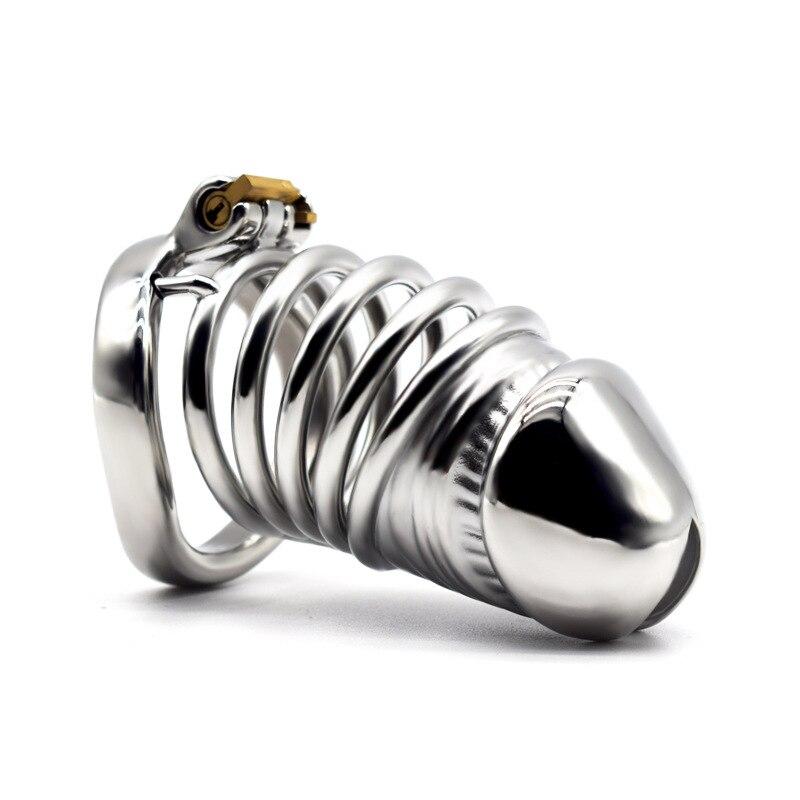 BDSM Adult Sex Toys Penis Cage Dick Ring Chastity Fetish   Slave Penis Extender Stainless Steel CB Lock Leten Scrotum
