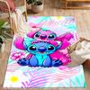 Stitch And Angel In Space Disney Cartoon Theme Anti-Slip Rug - Polyester, Home Decor, Suitable for Bedrooms, Living Rooms, Doorways, and Studios