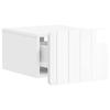 Wall Mounted Nightstand 2 pcs High Gloss White Particleboard