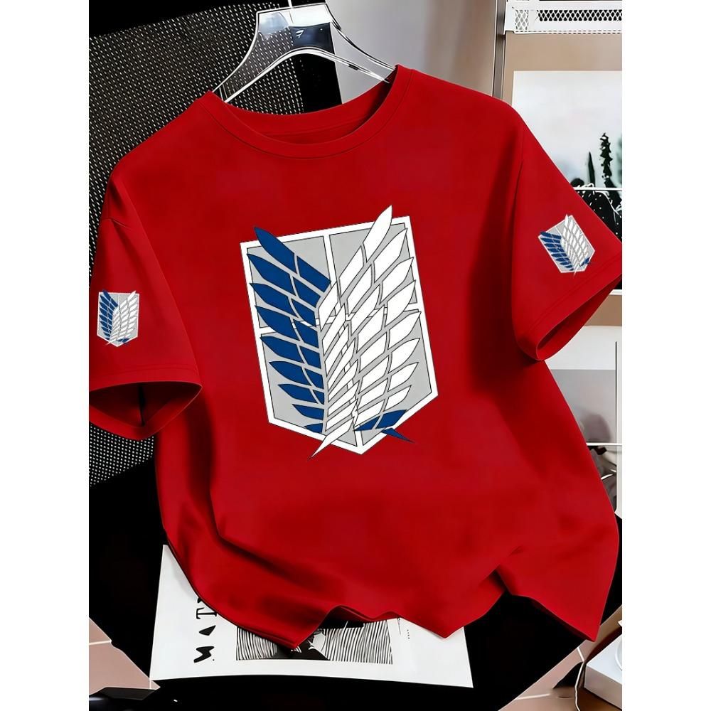 Attack on Titan Anime Men's T-shirt Summer Short Sleeved Cartoon Men Women's T-shirt Cotton Fashion Couple's Top