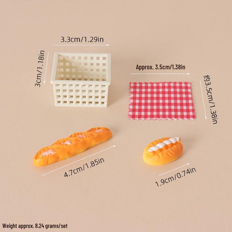 Dollhouse Miniature Picnic Basket & Kitchen Accessories for BJD