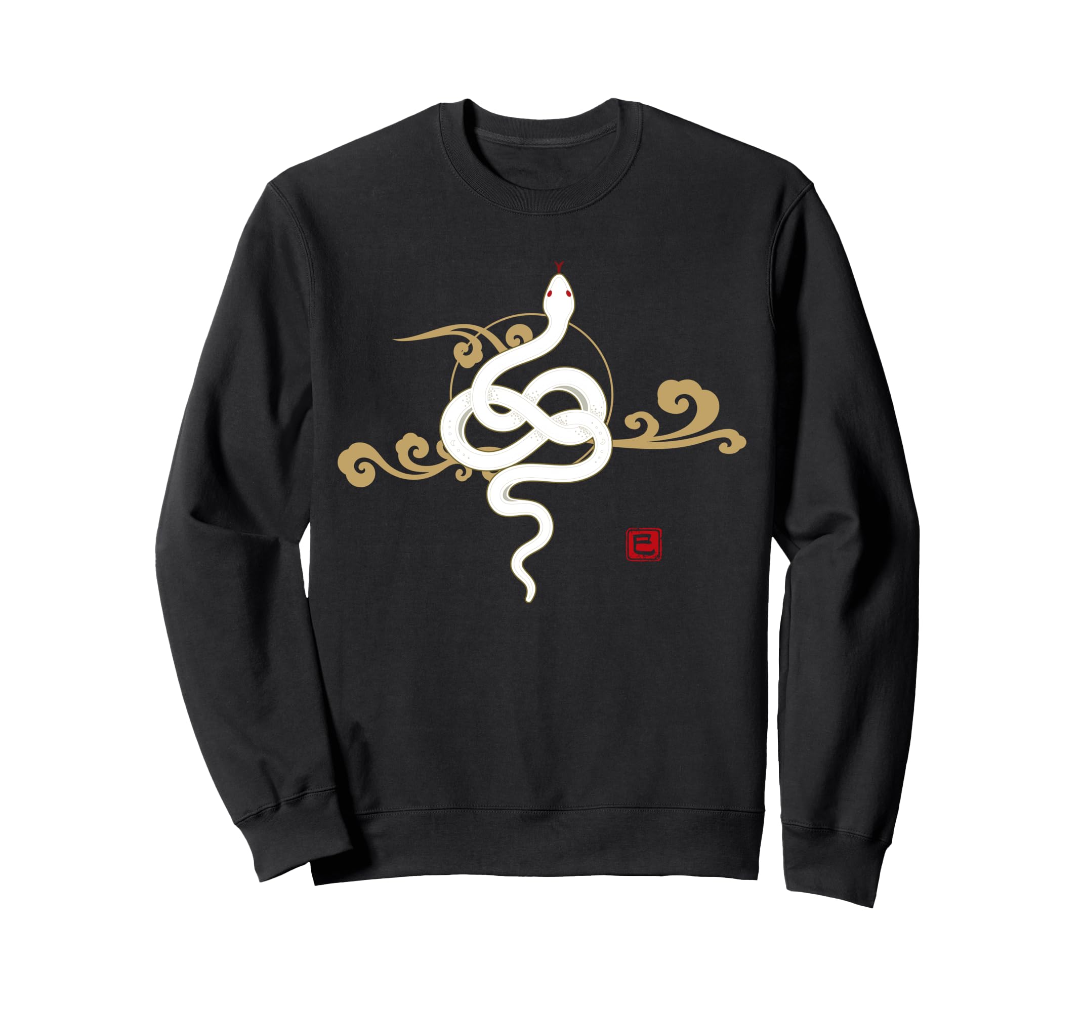 

Year of the Japanese White Snake Design Sweatshirt 2025, Snake, Snake, Style, чорний