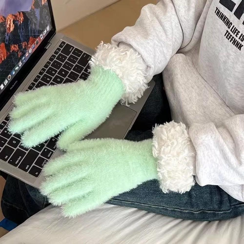 Touch Screen Cold-proof Gloves Thickened Warm Leisure Gloves Fashion Knitted Gloves  Women