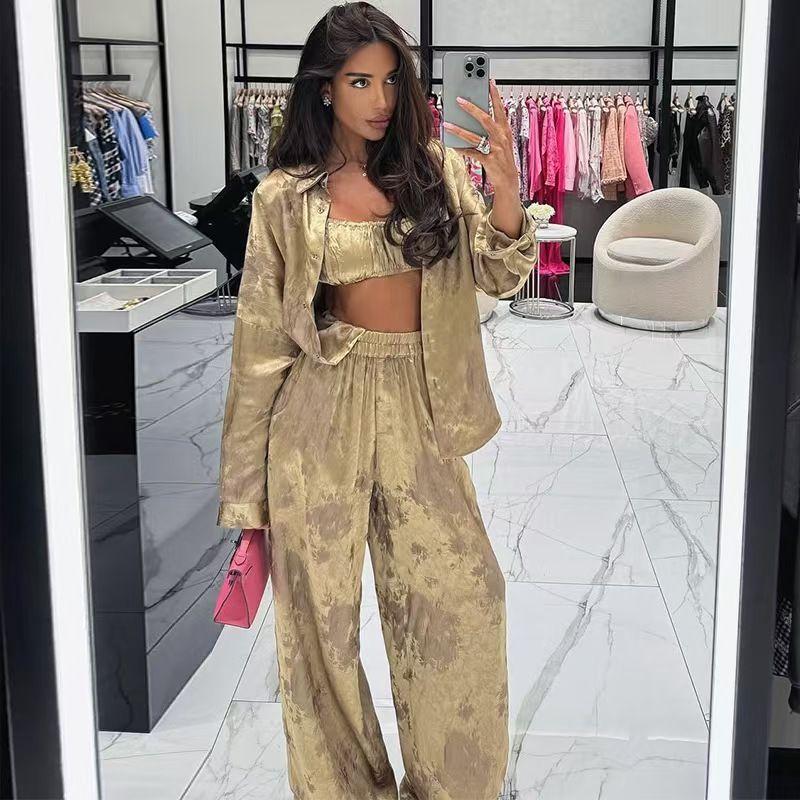 

Мода Ветер Мода Свободные Топы с Принтом Жилет Брюки Модный Костюм-Тройка Модный Костюм-Тройка Khaki 2XL