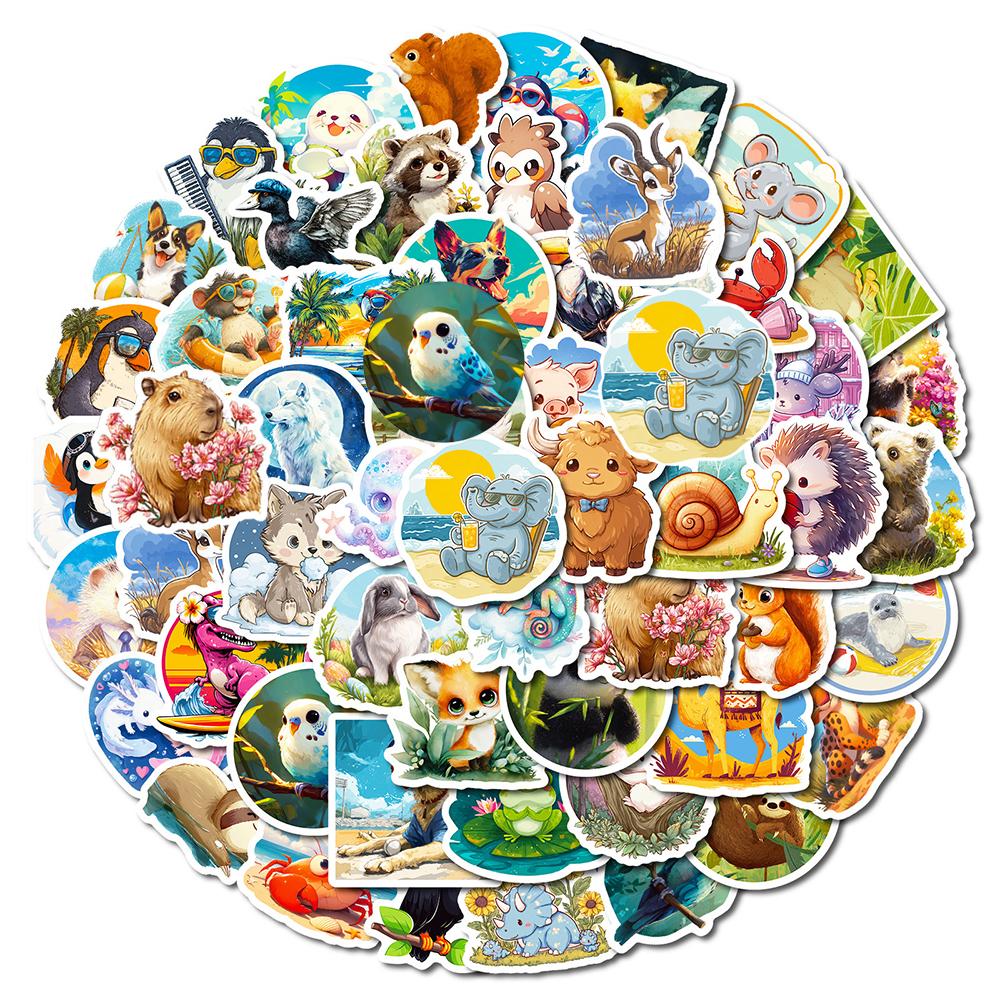 10/30/56pcs Cute Mix Animals Cartoon Graffiti Stickers DIY Phone Laptop Notebook Suitcase Waterproof Sticker Toys