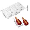 6 Holes Violin Silicone Dessert Mould Puddings Chocolate Mousse Mold Portable Cake Decorating Tool Kitchen Accessories