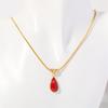 Twelve Birthday Stone Simple and Elegant Water Drop Necklace with Blue Green Ocean Pendant, Collar Chain, Titanium Steel