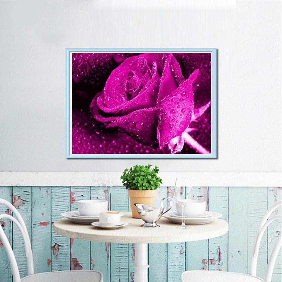 Pictură cu diamant 5D DIY cu flori rotunde, cu stras, mozaic, broderie cu diamante