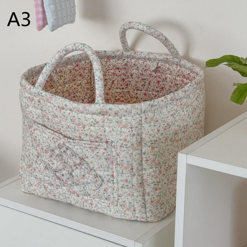 Rural Flower Dirty Clothes Basket, High-Value, Fashionable, Large Capacity Foldable Garbage Storage Basket A3