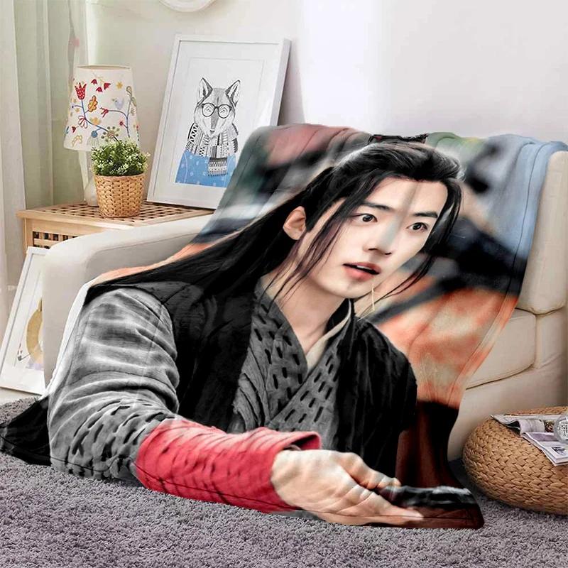 Drama The Untamed xiao zhan wang yi bo Weiche Überwurfdecke, Überwurfdecke, weiche Cartoon-bedruckte Tagesdecke, Tagesdecke, Sofa-Geschenk