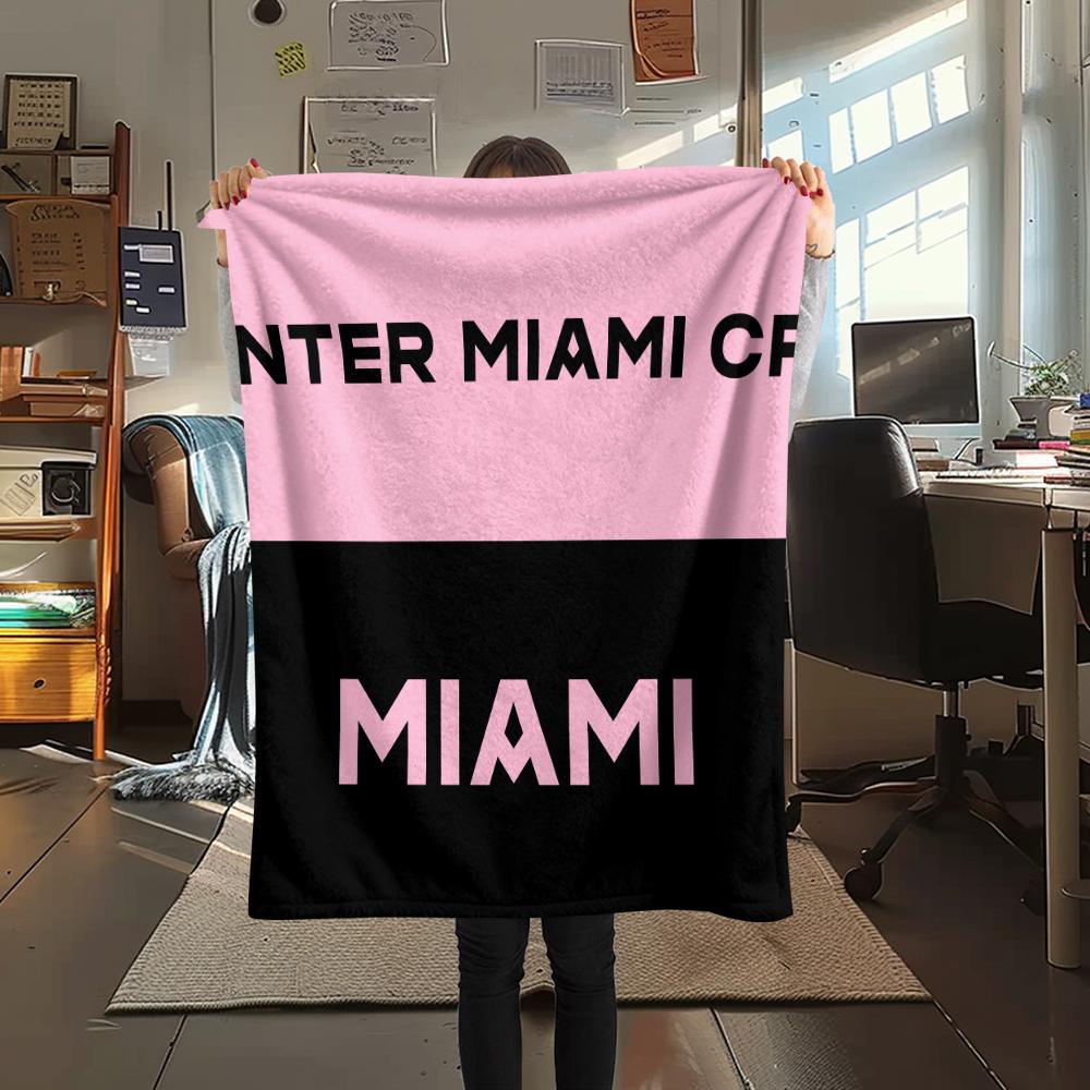 Miami CF pattern Flannel Blanket, High quality Comfortable for All Seasons, Home Decor, Warmth and Comfort, Perfect for Gifts.
