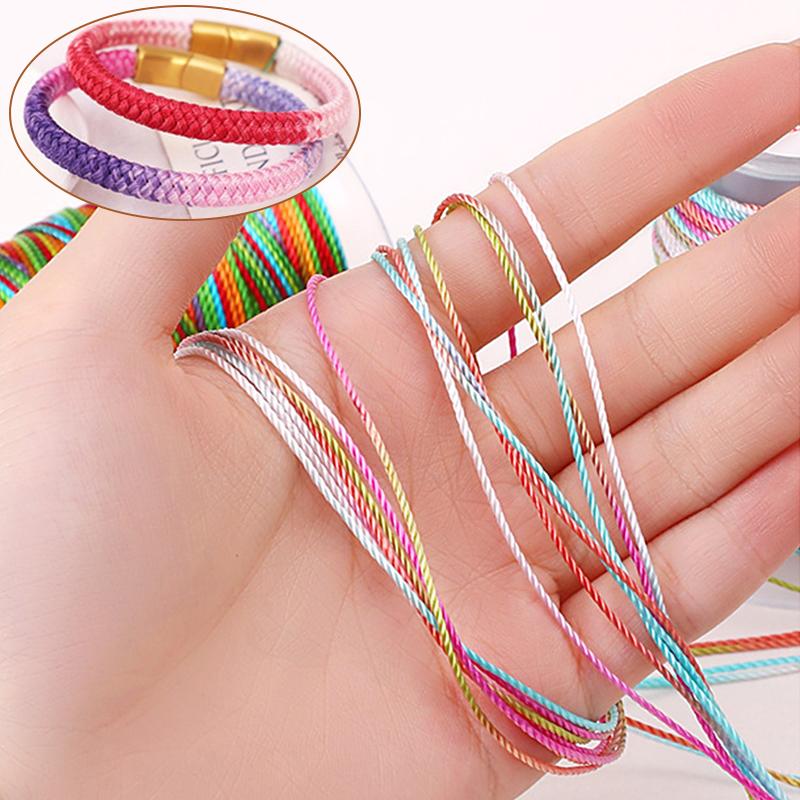 1 Bobine Fil Échoué DIY Bracelet Corde à Main Fil Coloré Dégradé Corde en Fibre Polyamide Tissage Corde Tissée 18 Brins