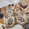 Retro Heklet Hul Ut V-hals Vest Dame Koreansk Broderi Mote Enkeltspent Ermeløs Vest Fransk Casual Overbekledning Topper